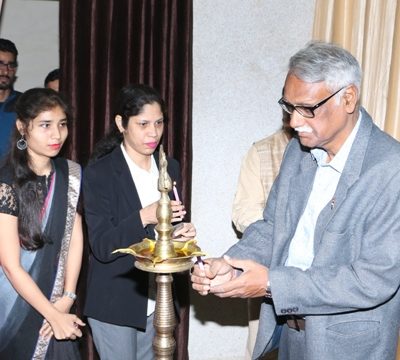 Member of MP Wildlife Board Shri Suhas Kumar lights up the lamp