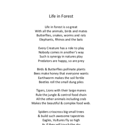 'Life in Forest' by Vihaan Dubey
